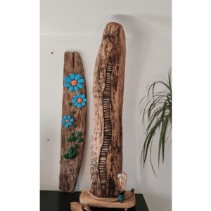Sculpture en Bois Flotté avec des galets