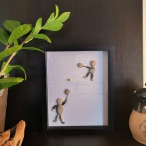 Tennis, Cadre avec des Galets